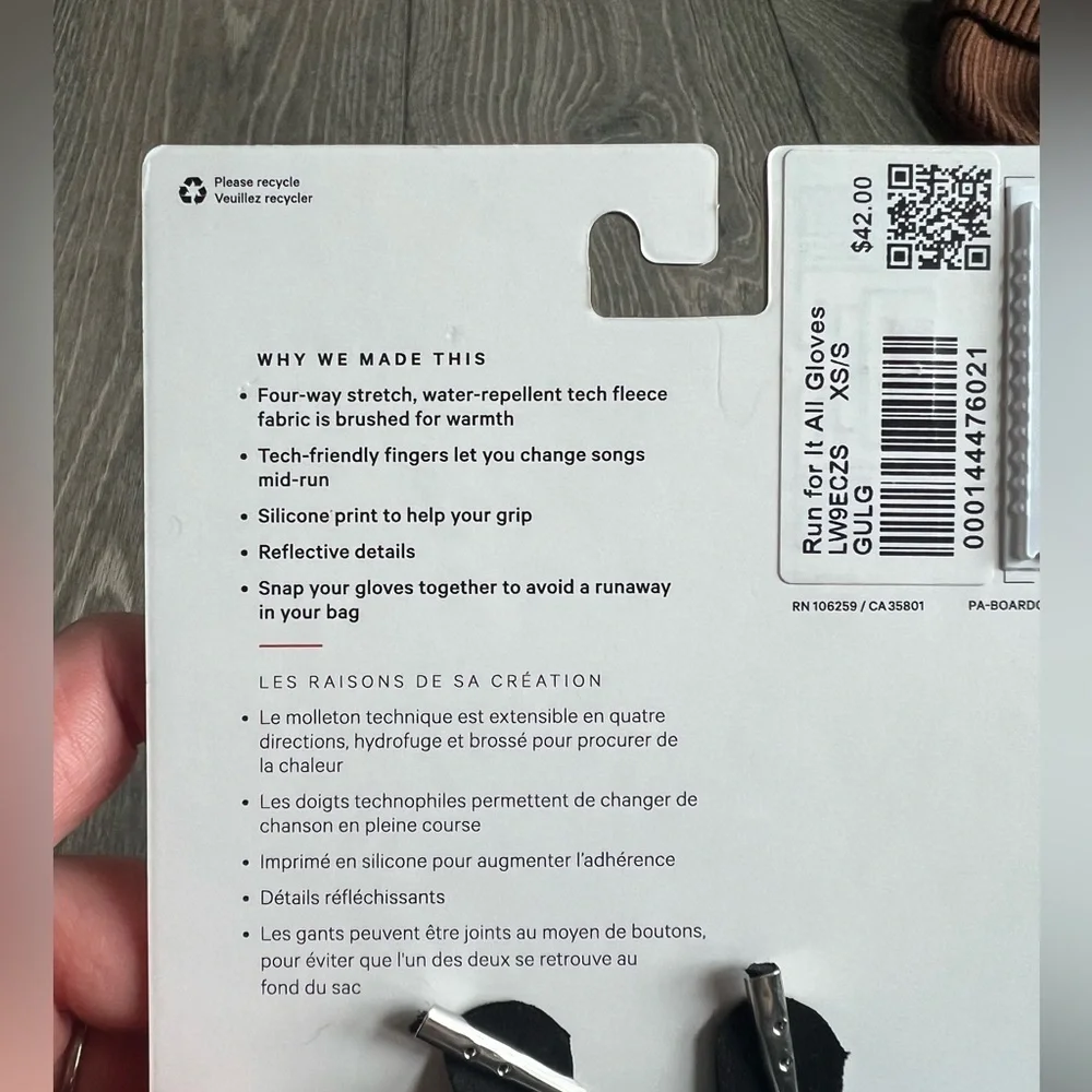 Lululemon Run for It All Gloves in Gull Grey